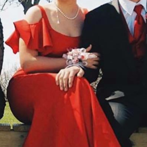 Classy Red Prom Dress - Picture 7 of 8